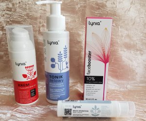 Test redakcyjny dermokosmetyków Lynia - zestaw dla cery mieszanej, wymagającej nawilżenia i odżywienia. Drobne naczynka i zmarszczki. Przesuszona, wiotka skóra w okolicy oczu.