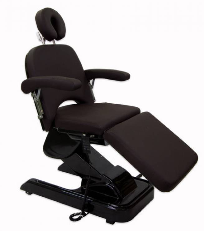 Fotel kosmetyczny MP8268 (4 silniki) - brązowy,czarna podstawa