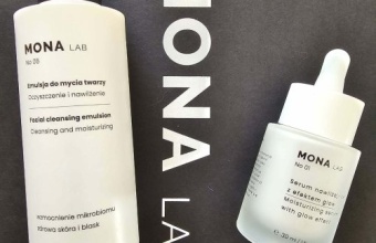 Test emulsji do mycia twarzy i serum nawilżającego z efektem glov marki MONA LAB®